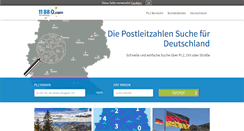 Desktop Screenshot of postleitzahlen.de